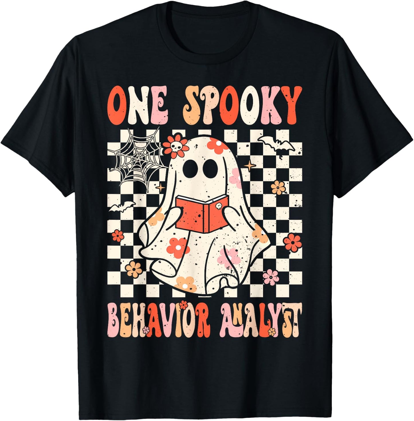 Groovy Boo Behavior Analyst Crew Ghost Women Halloween T-Shirt - T-Shirt | Black