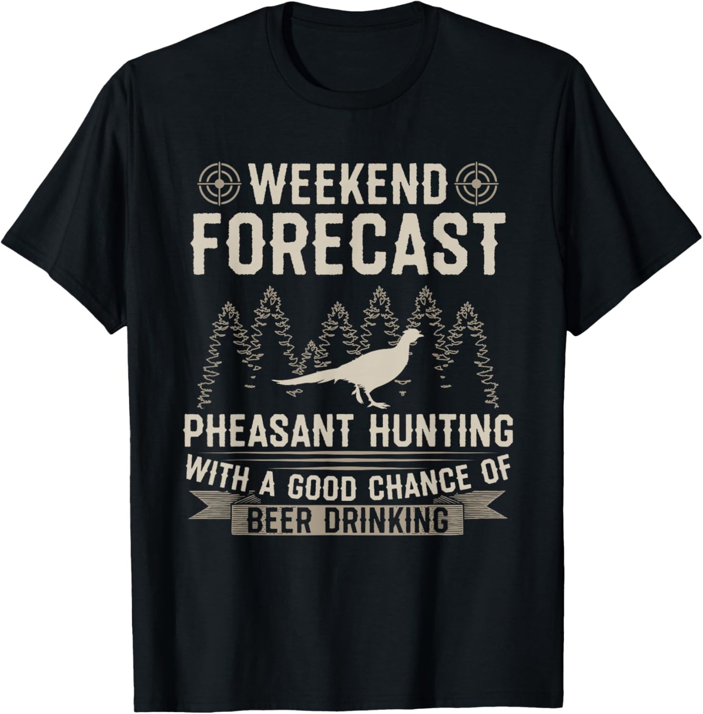 Funny Hunting Lover Beer Graphic Women Men Pheasant Hunters T-Shirt - T-Shirt | Black