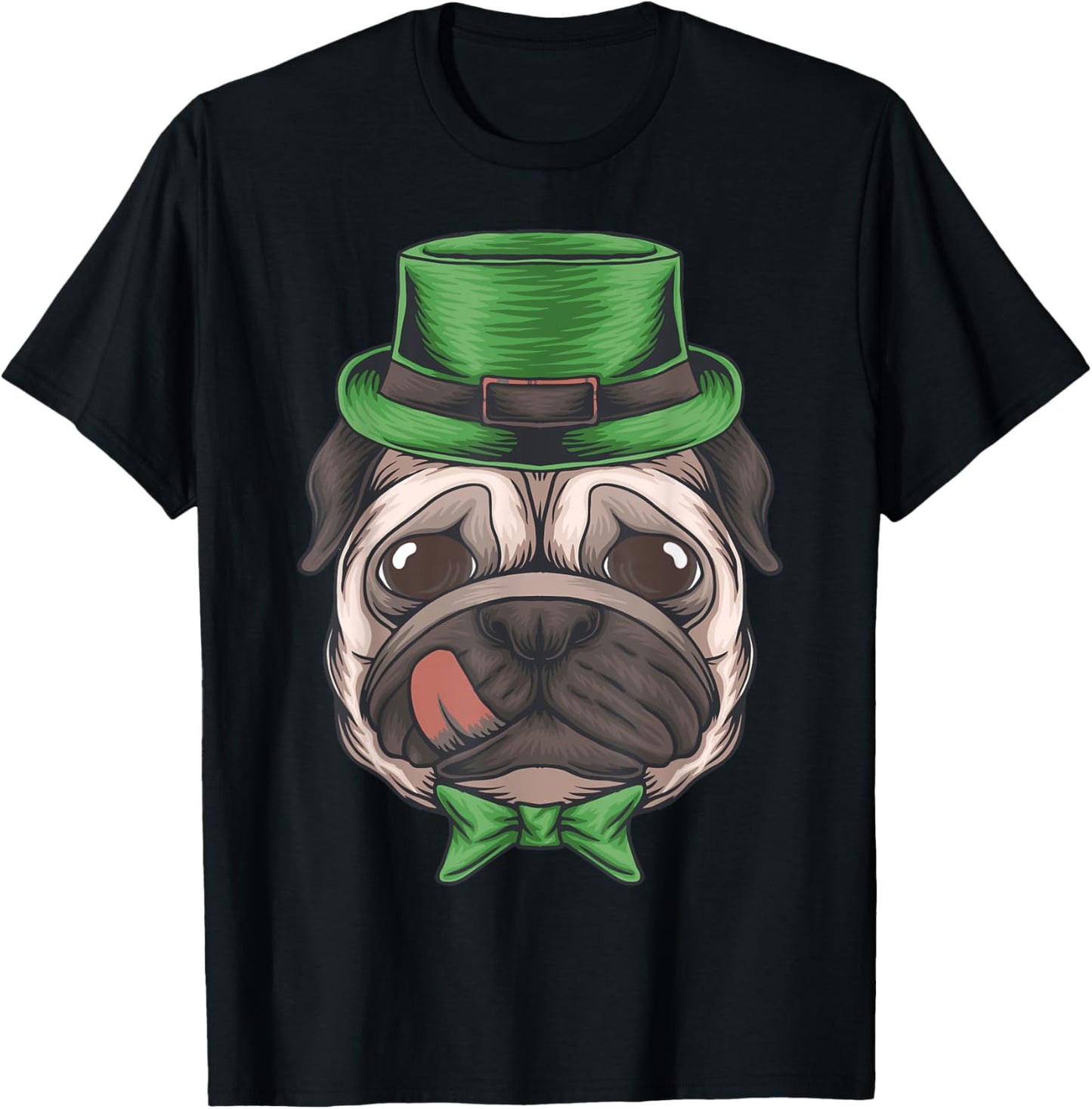 Pug Leprechaun St Patricks Day Dog Boys Men Irish Shamrock T-Shirt - T-Shirt | Black