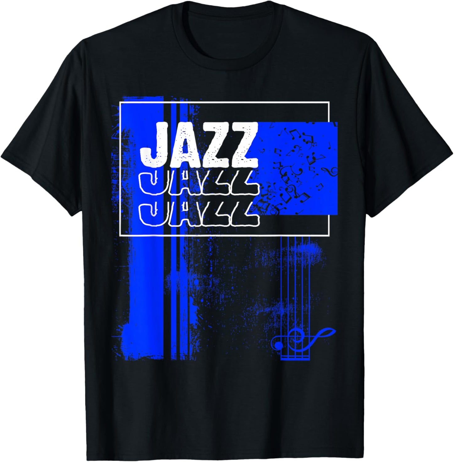 Jazz Musician Blue Notes T-Shirt - T-Shirt | Black