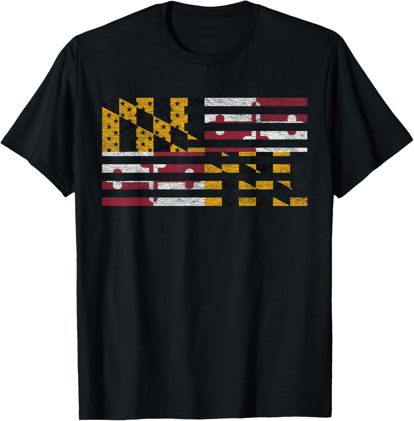 Maryland State Flag Usa United States American Flag T-Shirt - T-Shirt | Black