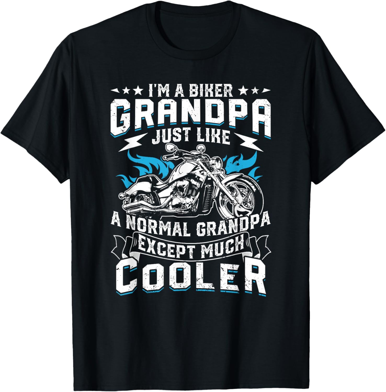 Cool grandpa motorcycle Gift T-Shirt - T-Shirt | Black