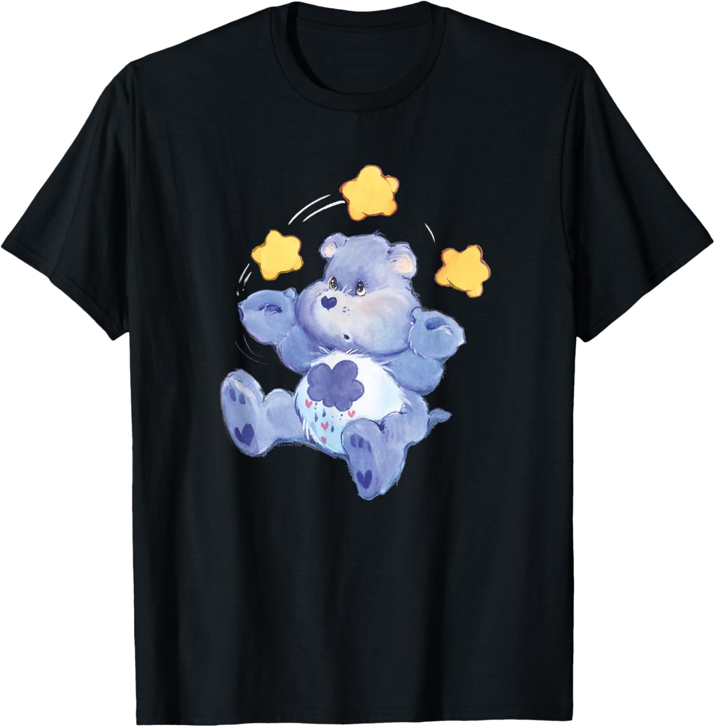 Care Bears Vintage Classic Grumpy Bear Shooting Star Juggle T-Shirt - T-Shirt | Black