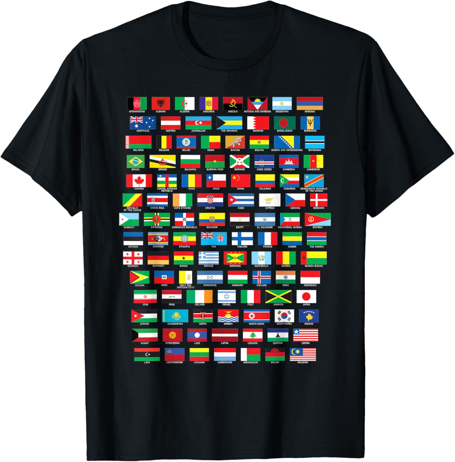 Flags of the Countries of the World International National T-Shirt - T-Shirt | Black