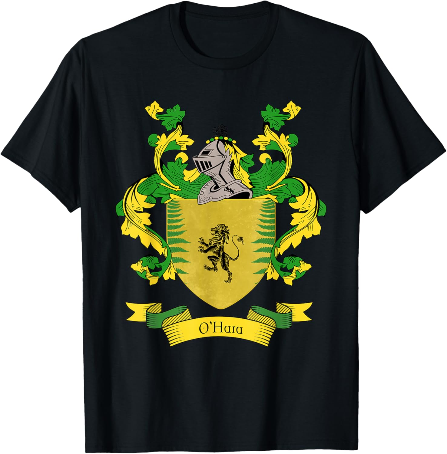 O'Hara Coat of Arms | O'Hara Surname Family Crest T-Shirt - T-Shirt | Black
