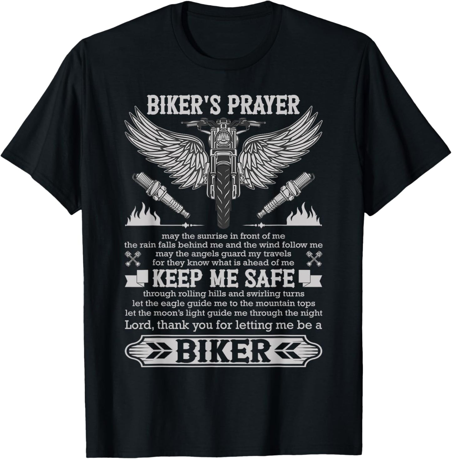 Bikers Prayer Shirt Biker Stuff Motorcycle Rider Vintage T-Shirt - T-Shirt | Black