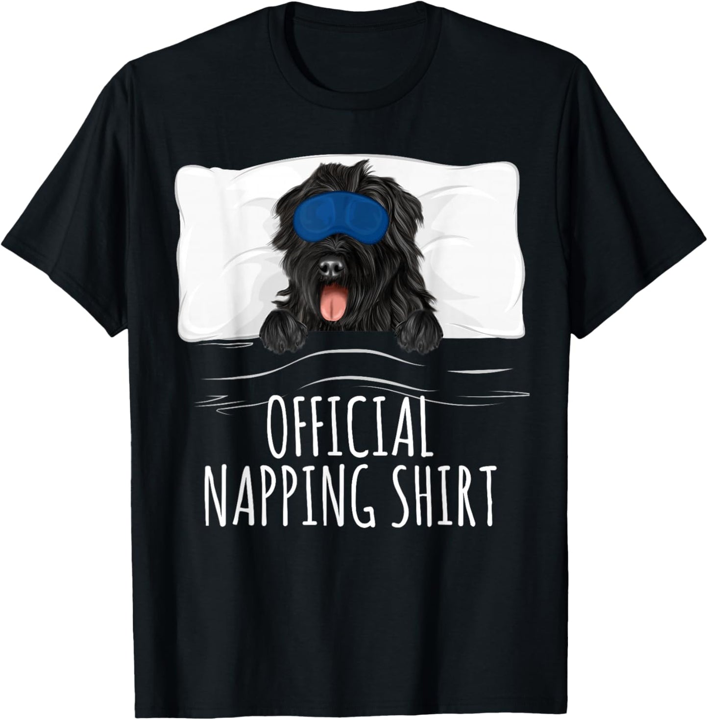 Sleeping Bouvier des Flandres Dog Official Napping T-Shirt - T-Shirt | Black