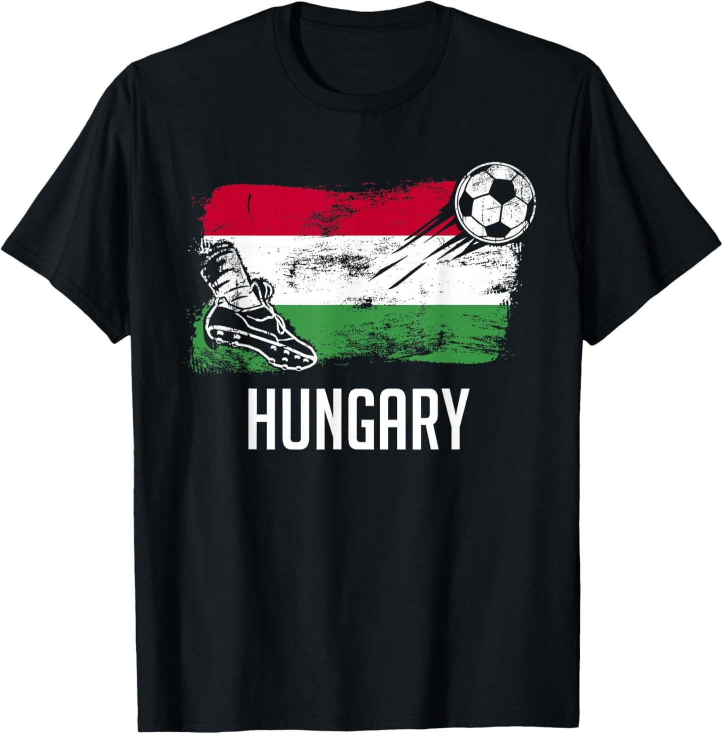 Hungary Flag Jersey Hungarian Soccer Team T-Shirt - T-Shirt | Black
