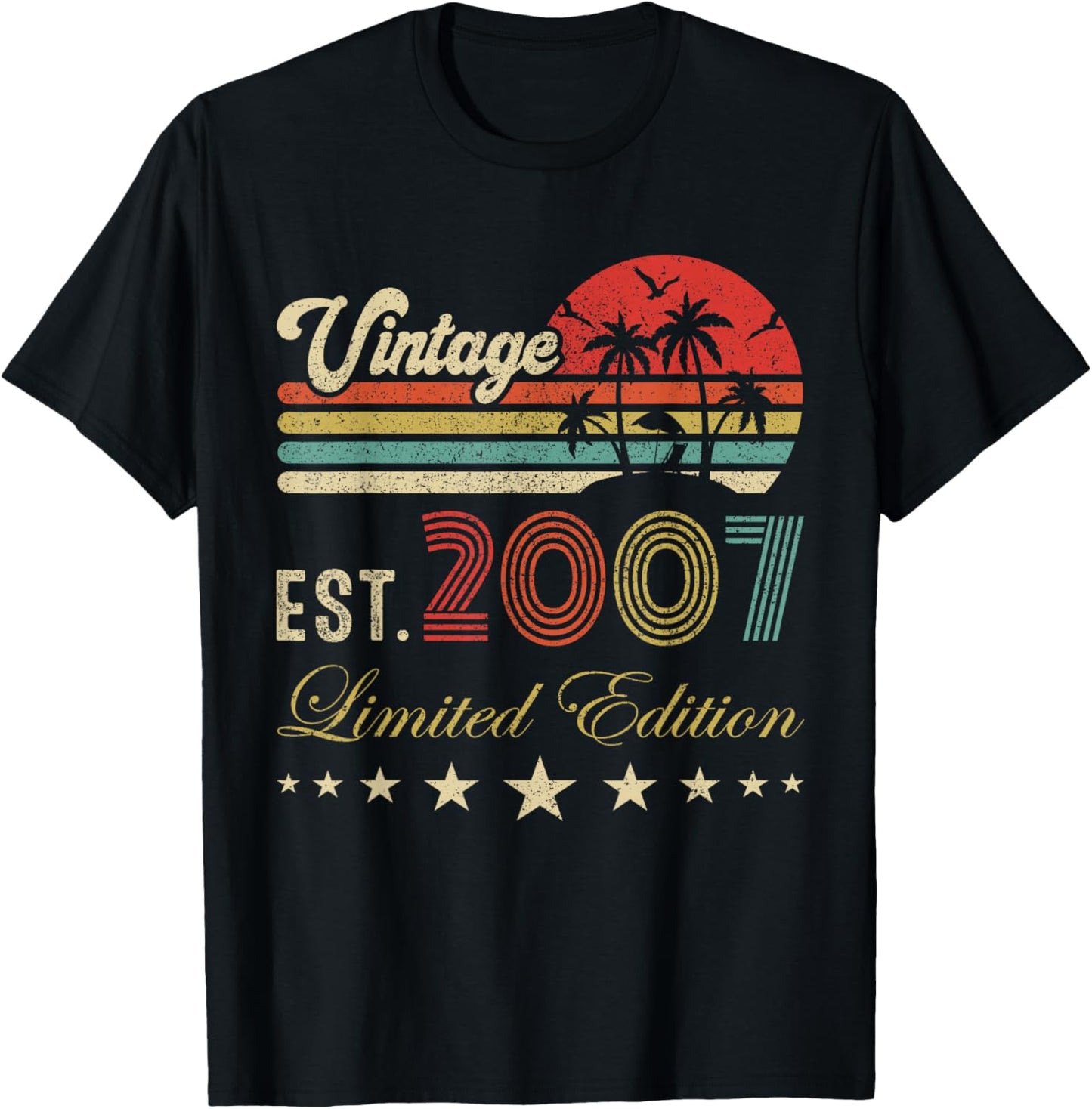 18th Years Old Vintage Limited 2007 Edition 18 Birthday T-Shirt - T-Shirt | Black