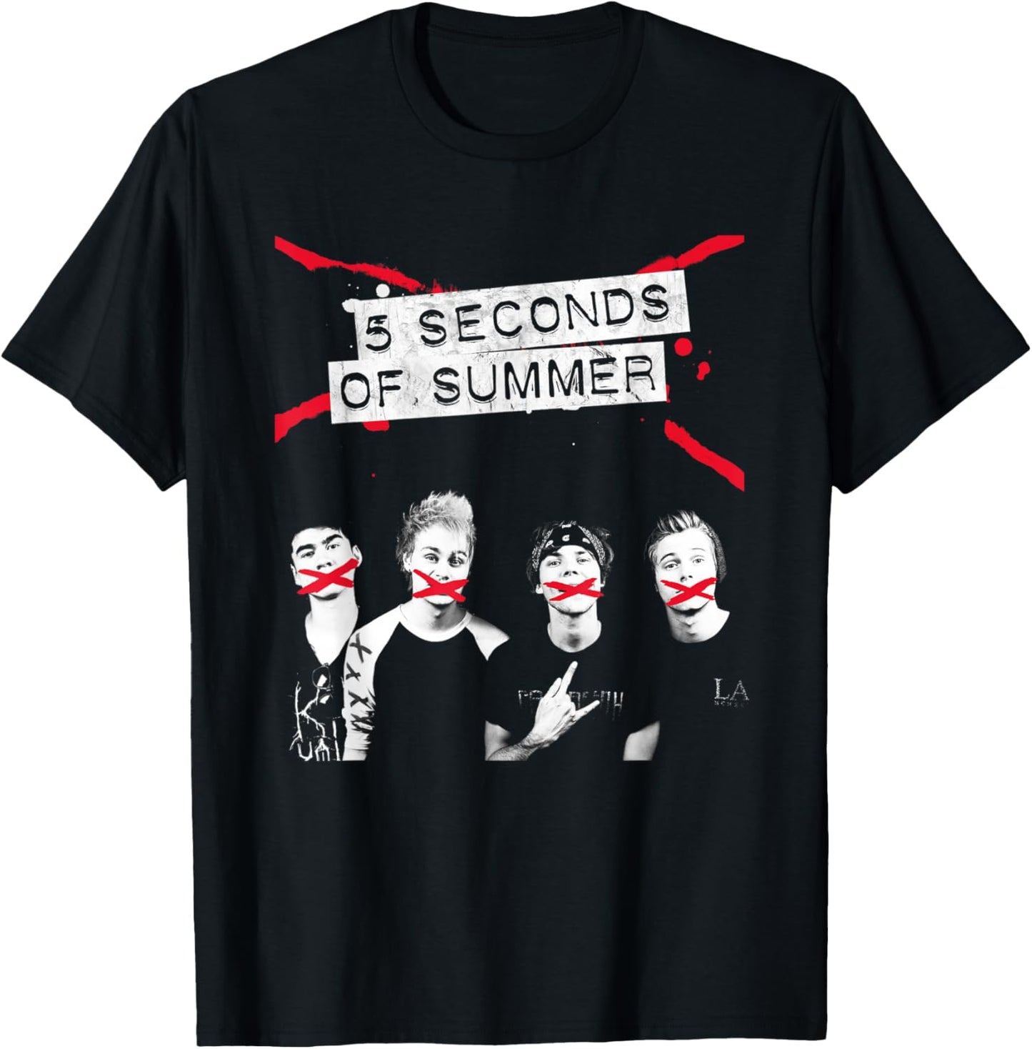 5 Seconds of Summer - Crossed Lines T-Shirt - T-Shirt | Black