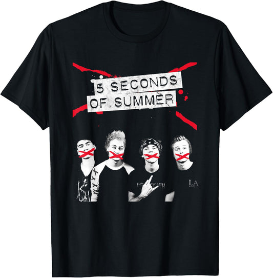 5 Seconds of Summer - Crossed Lines T-Shirt - T-Shirt | Black