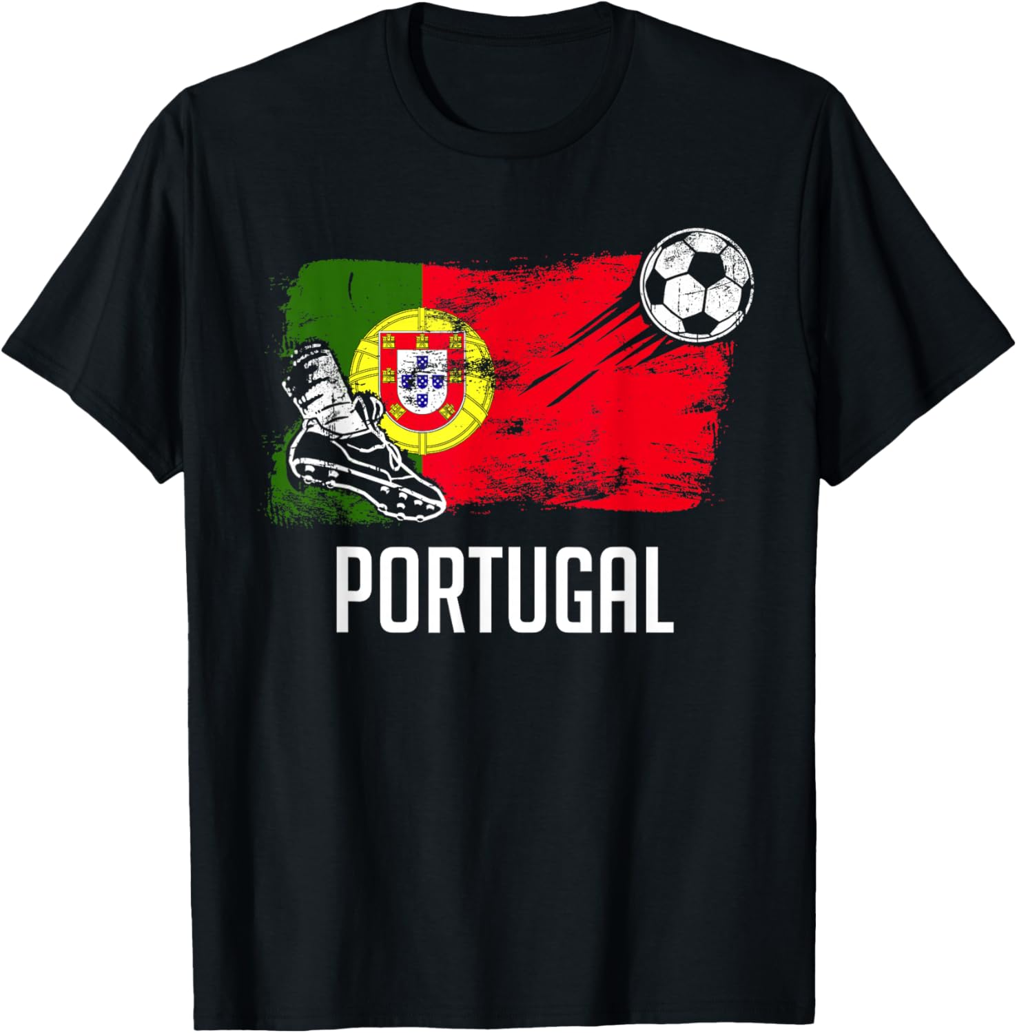 Portugal Flag Jersey Portuguese Soccer Team Portuguese T-Shirt - T-Shirt | Black