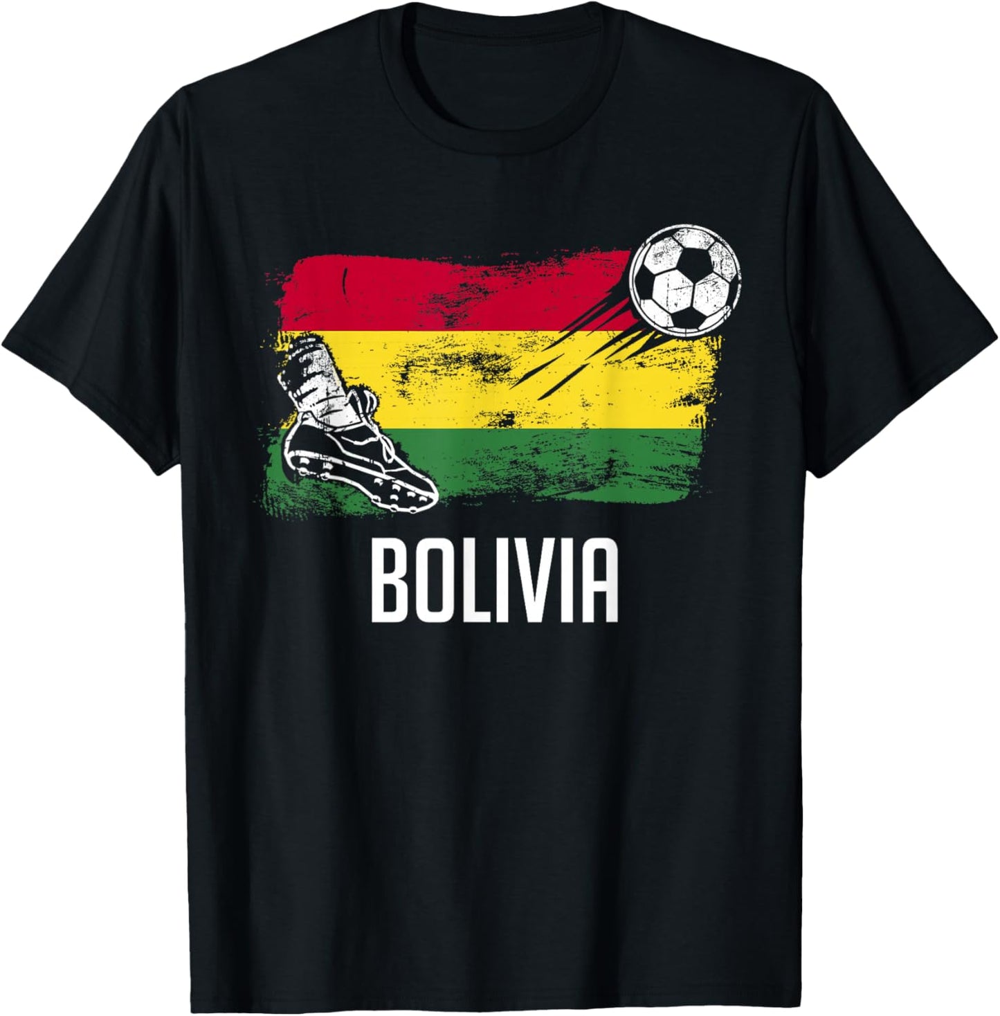 Bolivia Flag Jersey Bolivian Soccer Team Bolivian T-Shirt - T-Shirt | Black