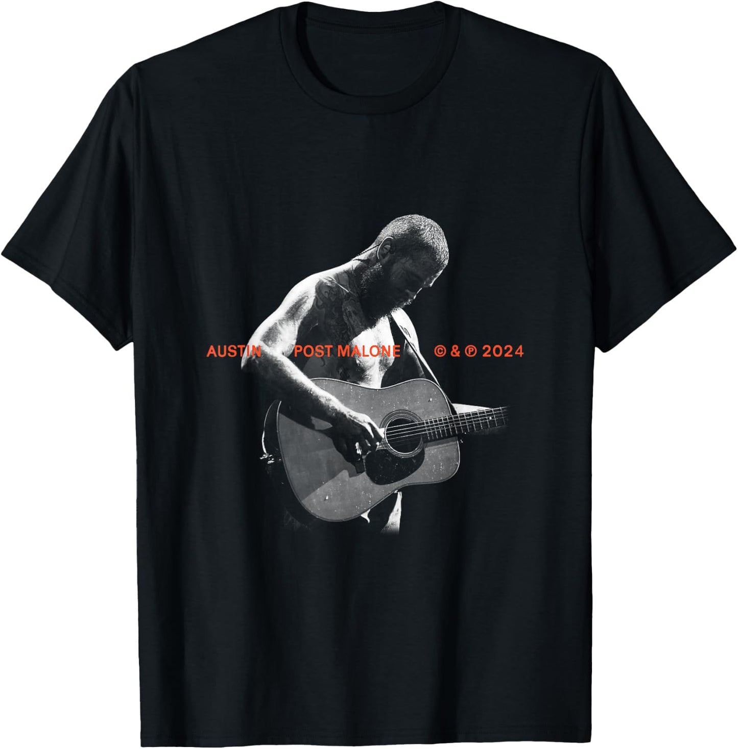 Official Post Malone Austin Photo T-Shirt - T-Shirt | Black