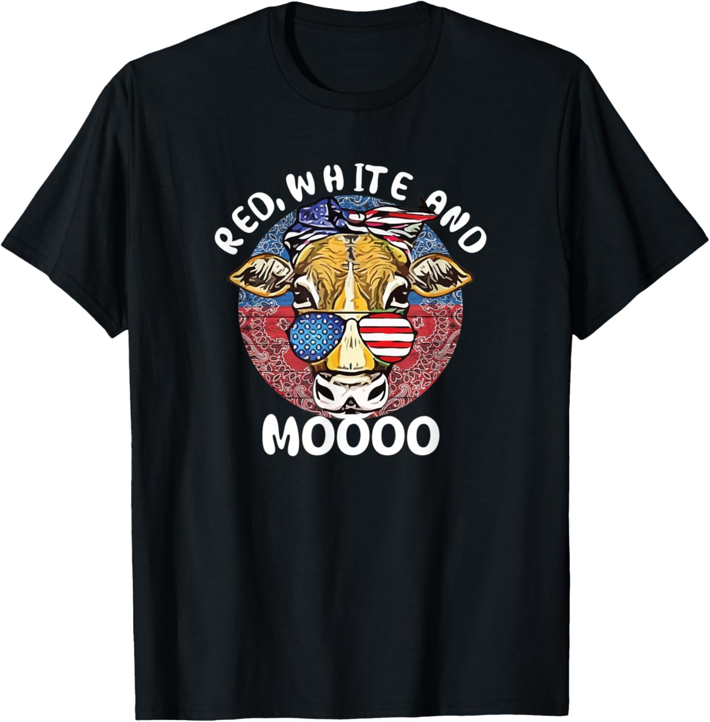 Red White Moo Cow Shirt Farm Clothes Cowgirl Girls T-Shirt - T-Shirt | Black