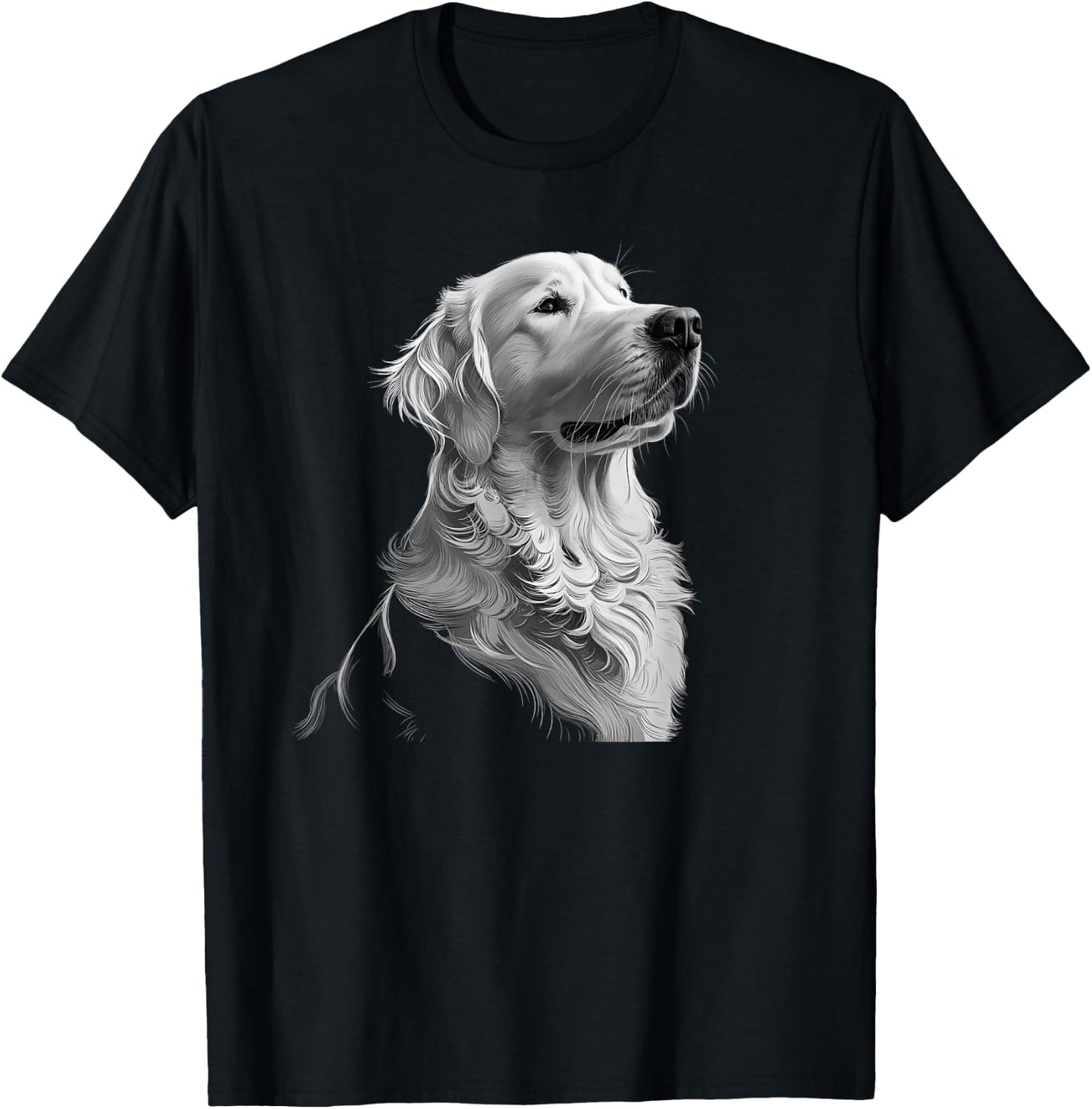White English Cream Golden Retriever Dog Men Kids T-Shirt - T-Shirt | Black