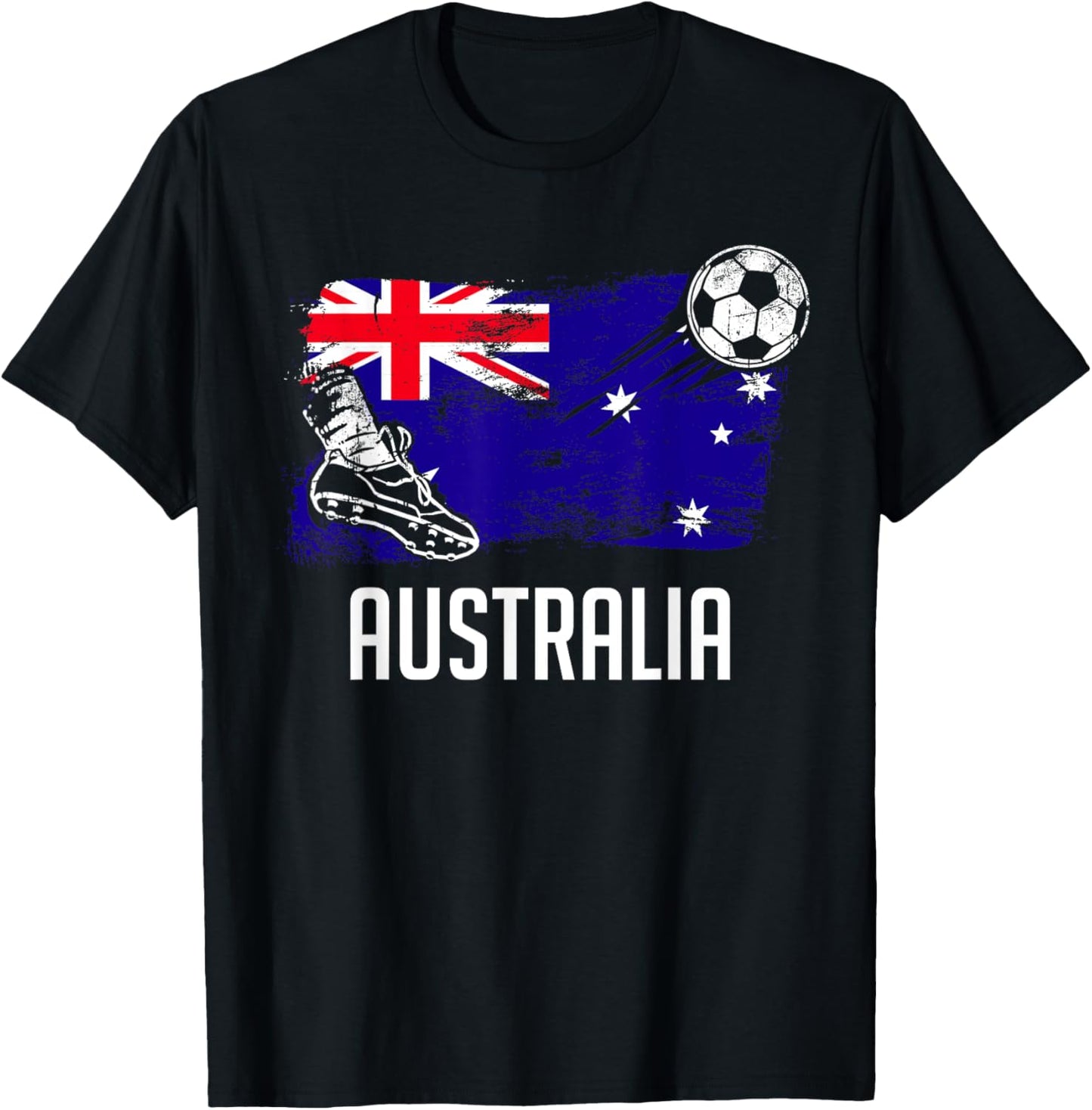 Australia Flag Jersey Australian Soccer Team Australian T-Shirt - T-Shirt | Black