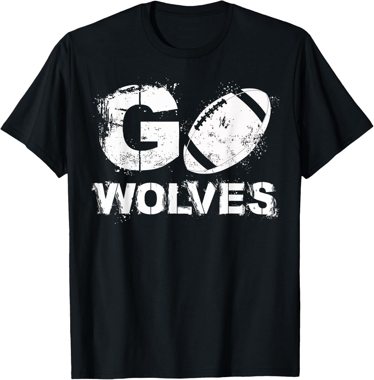 Football Go Wolves T-Shirt - T-Shirt | Black