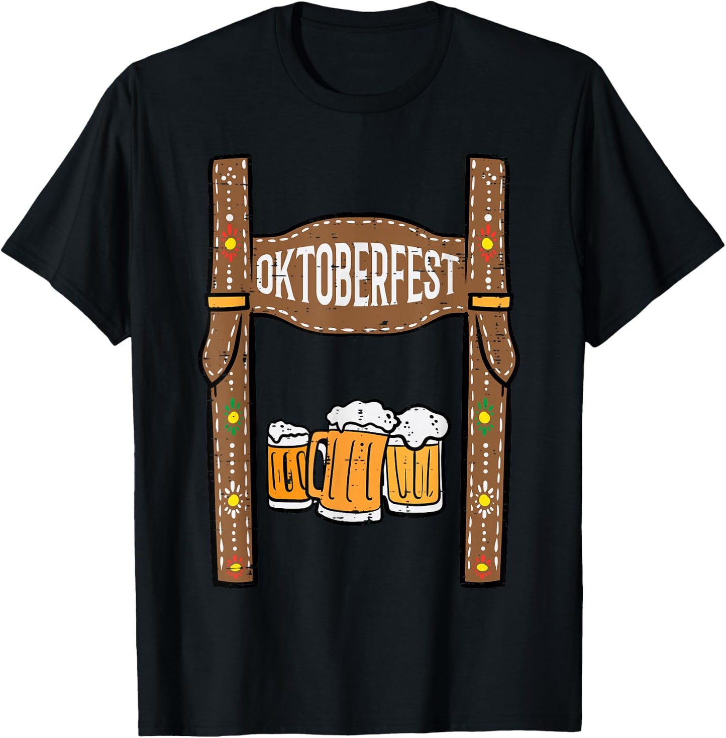 Oktoberfest Lederhosen Costume German Bavarian Festival Men T-Shirt - T-Shirt | Black