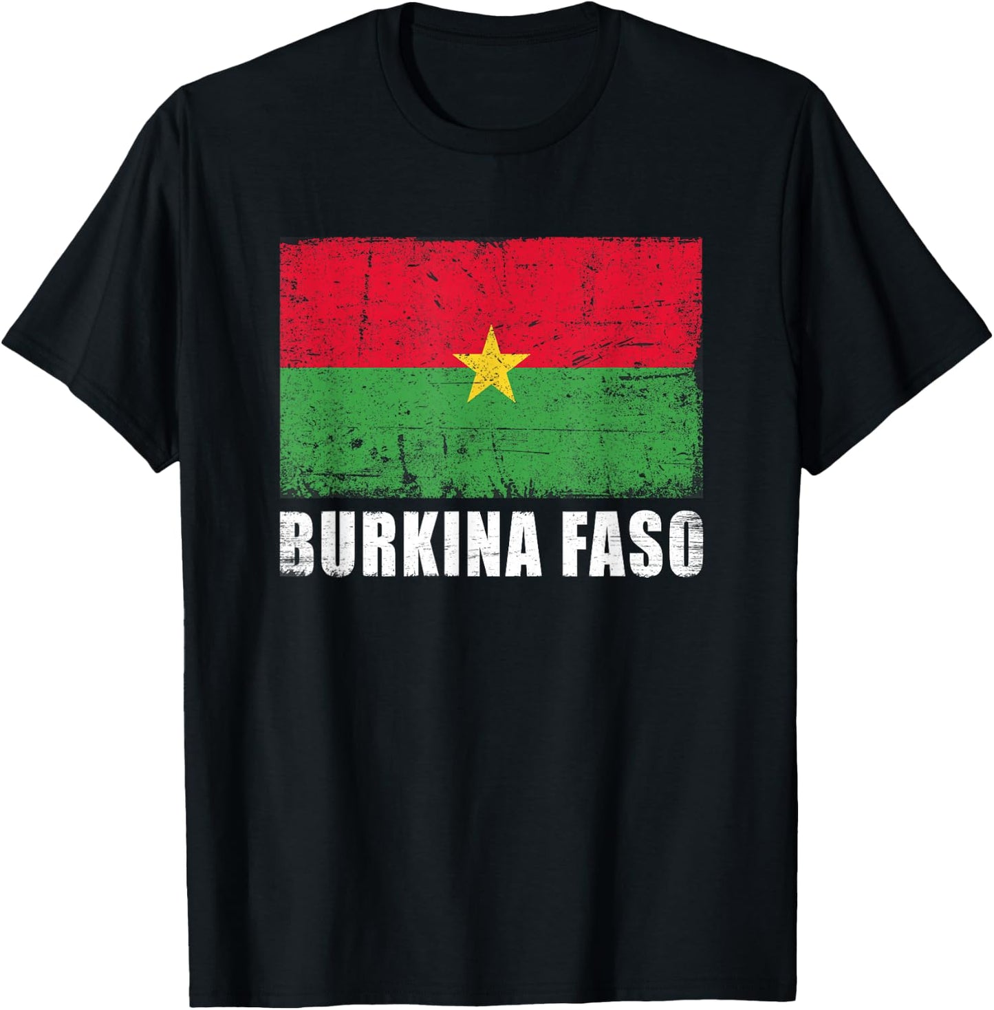 Burkina Faso Flag Design Grunge Country Flag Burkina Faso T-Shirt - T-Shirt | Black