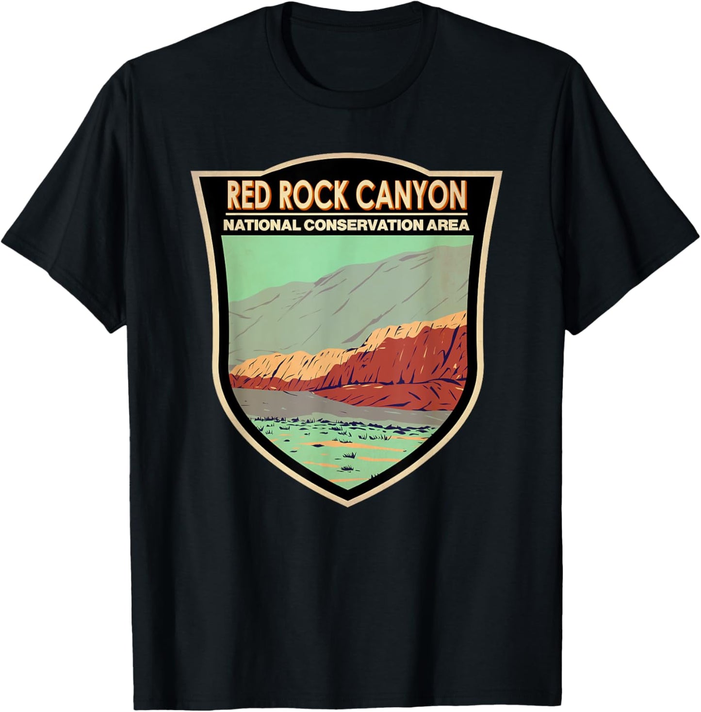Red Rock Canyon National Conservation Area Badge T-Shirt - T-Shirt | Black