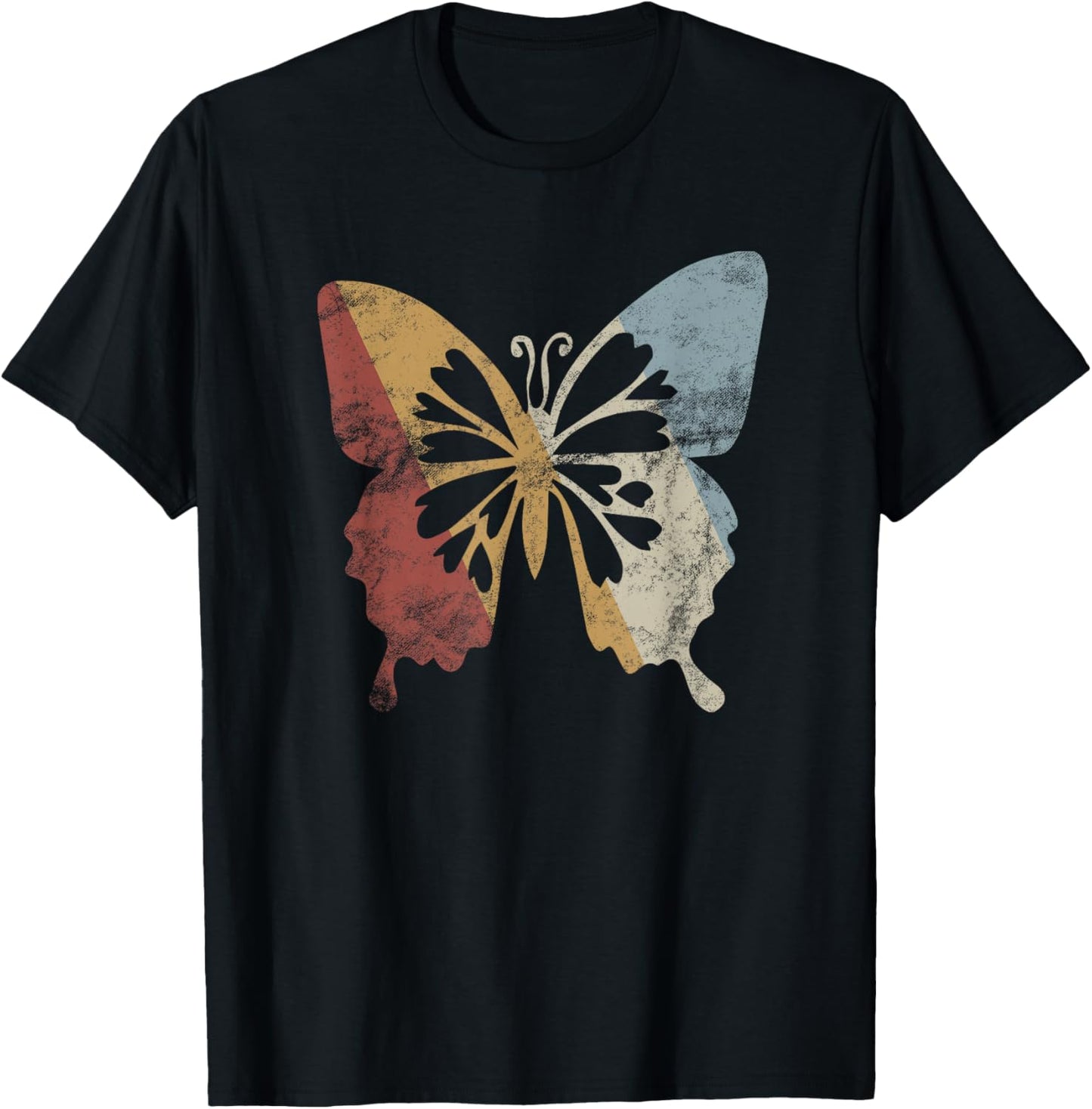 Butterfly Retro Style Vintage T-Shirt - T-Shirt | Black