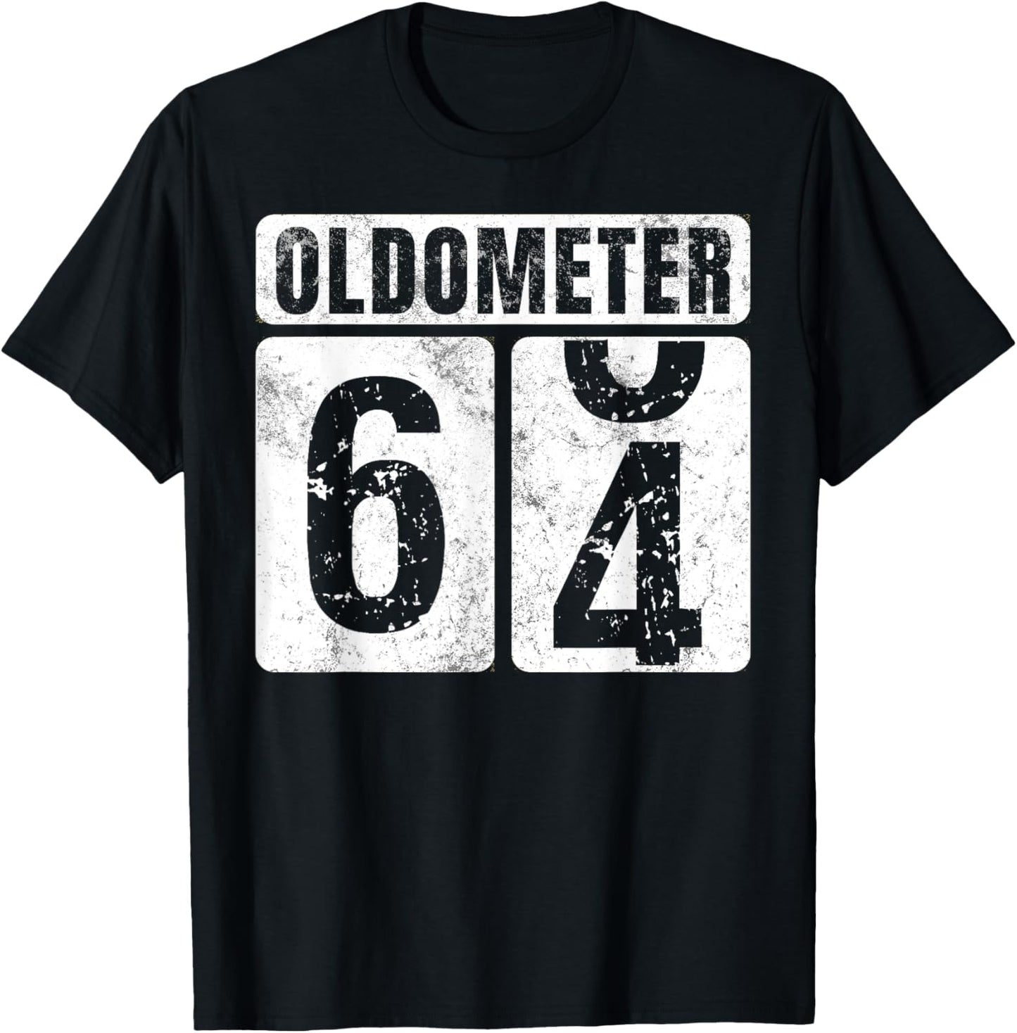 Oldometer 64 Shirt Vintage Funny 64th Birthday Gift T-Shirt - T-Shirt | Black