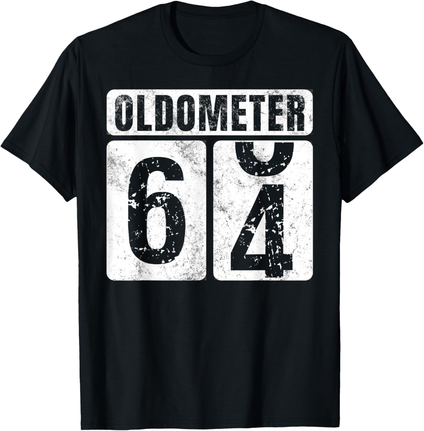 Oldometer 64 Shirt Vintage Funny 64th Birthday Gift T-Shirt - T-Shirt | Black