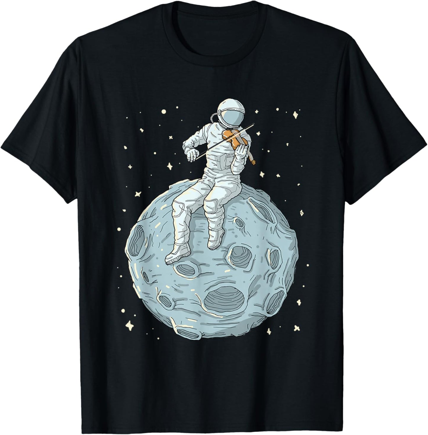 Astronaut Violin Player Violinist Viola Classical Music T-Shirt - T-Shirt | Black