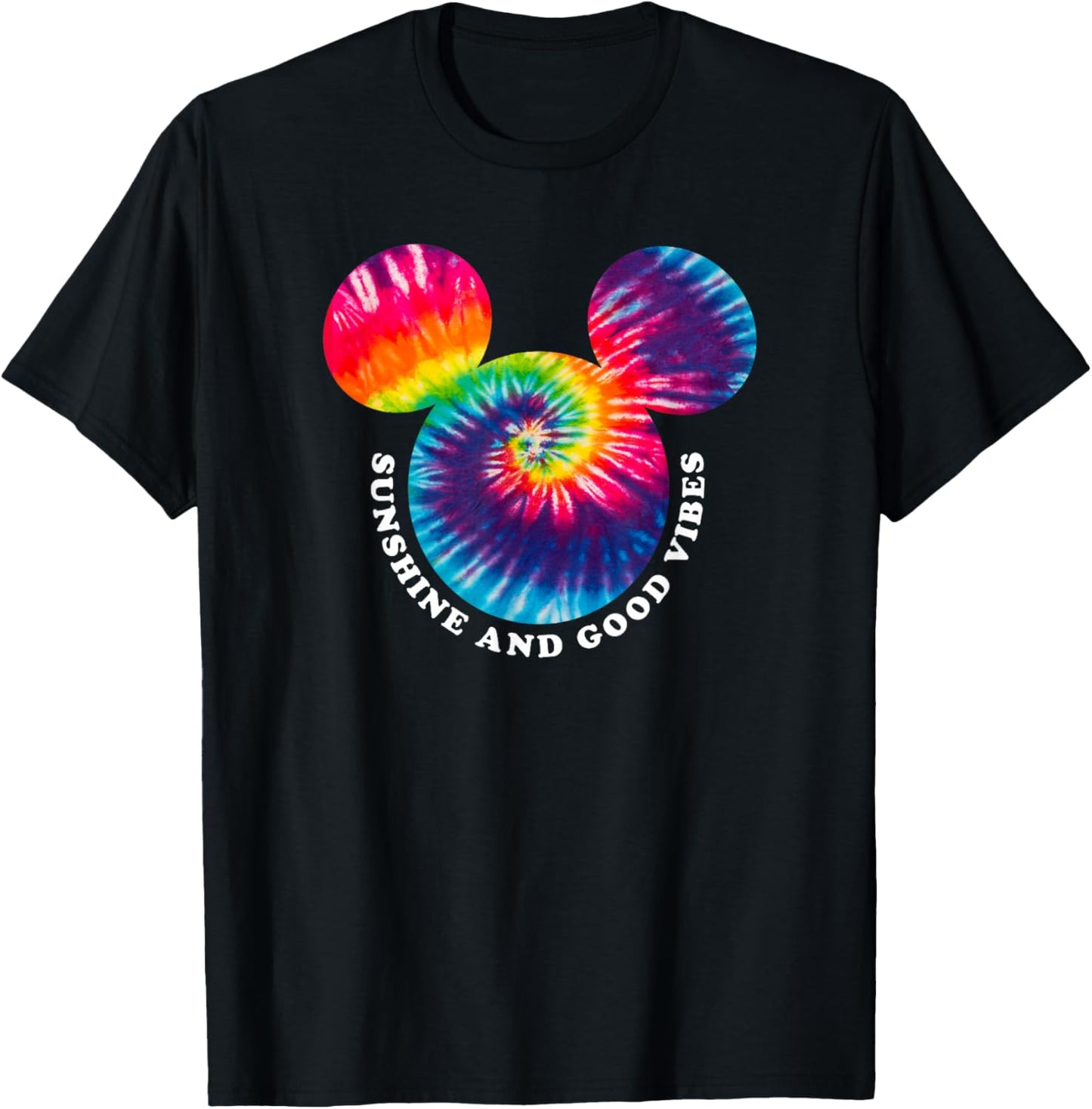 Disney Mickey And Friends Tie Dye Mickey Mouse Silhouette T-Shirt - T-Shirt | Black