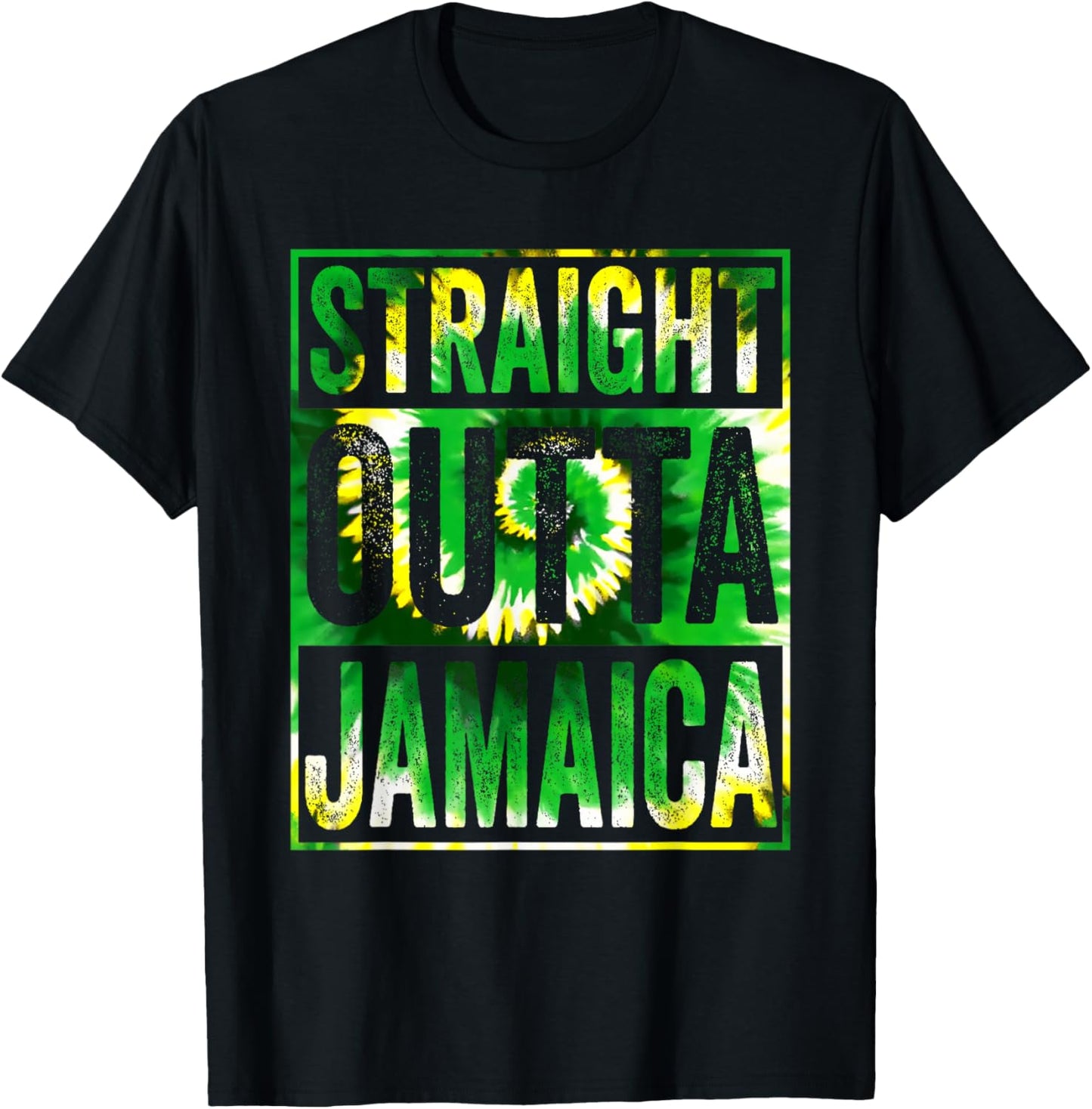 Straight Outta Jamaica Girls Trip 2022 Weddin Party Tie Dye T-Shirt - T-Shirt | Black
