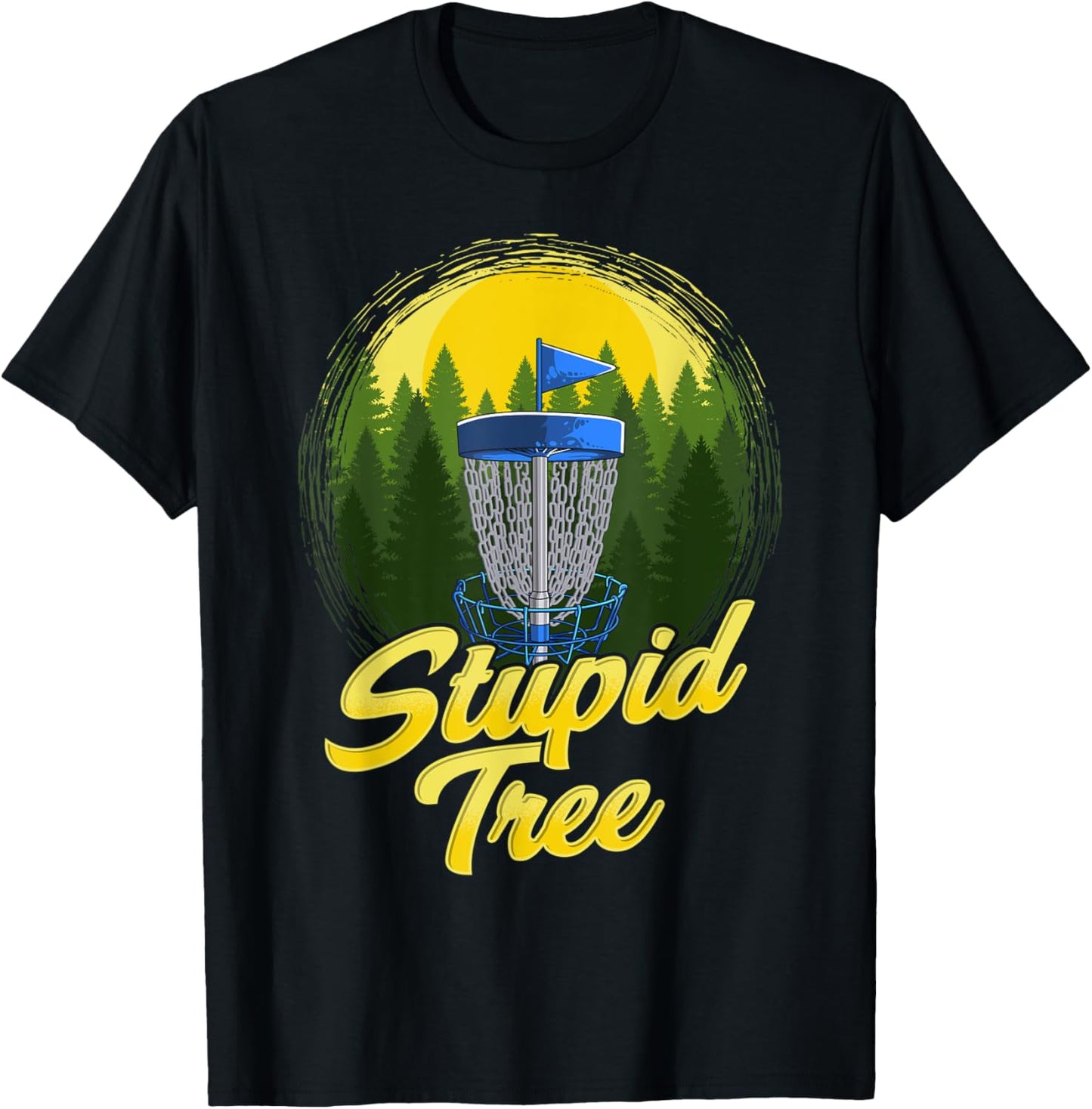 Stupid Tree Disc Golf Funny Frisbee Golf Disc Sport T-Shirt - T-Shirt | Black