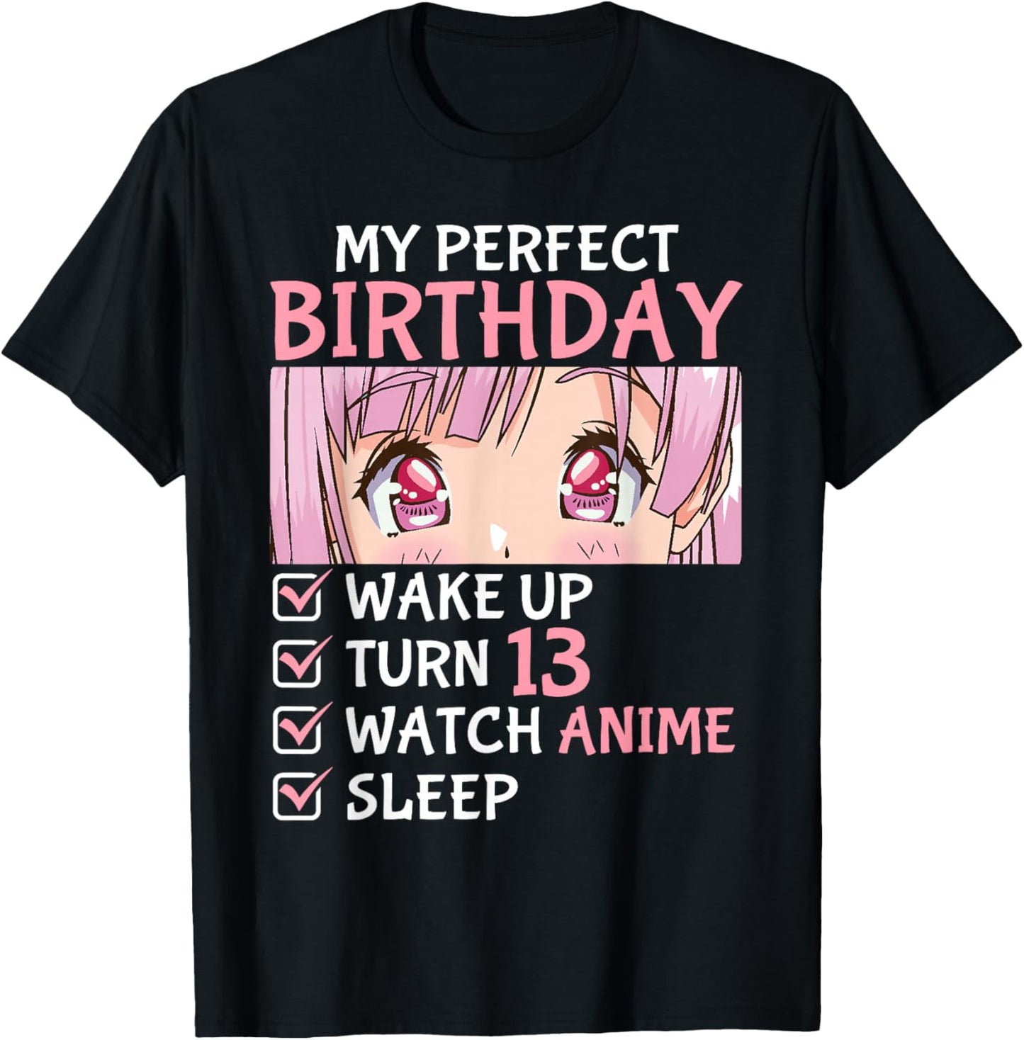 13th Birthday Watch Anime 13 Years Old Anime Teen Girls T-Shirt - T-Shirt | Black