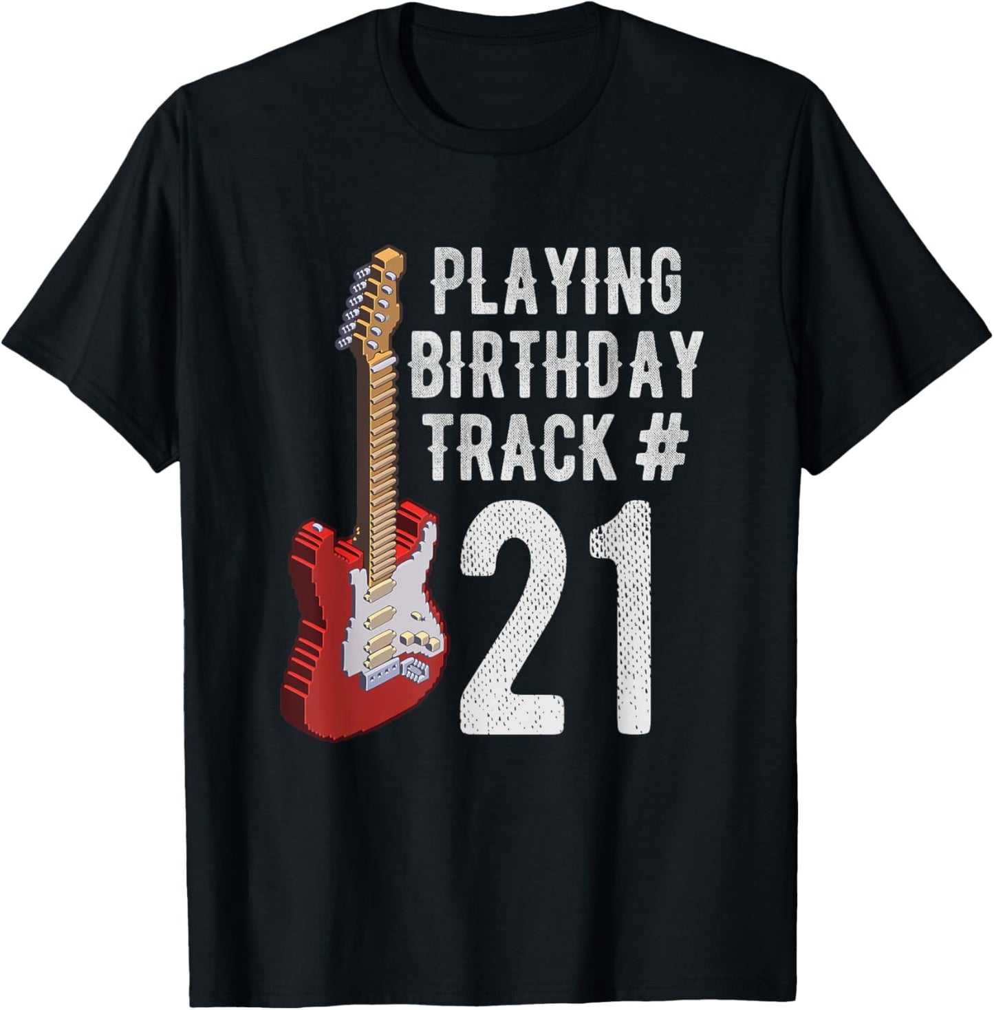 Funny 21st Birthday Guitar Music Lover Birthday Gift Shirt T-Shirt - T-Shirt | Black
