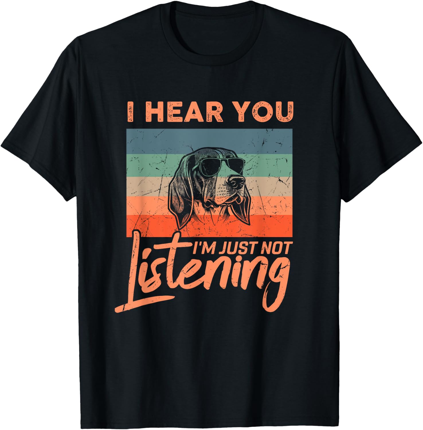 I Hear You I'm Just Not Listening Funny Foxhound Dog Lover Men Women Kids T-Shirt - T-Shirt | Black