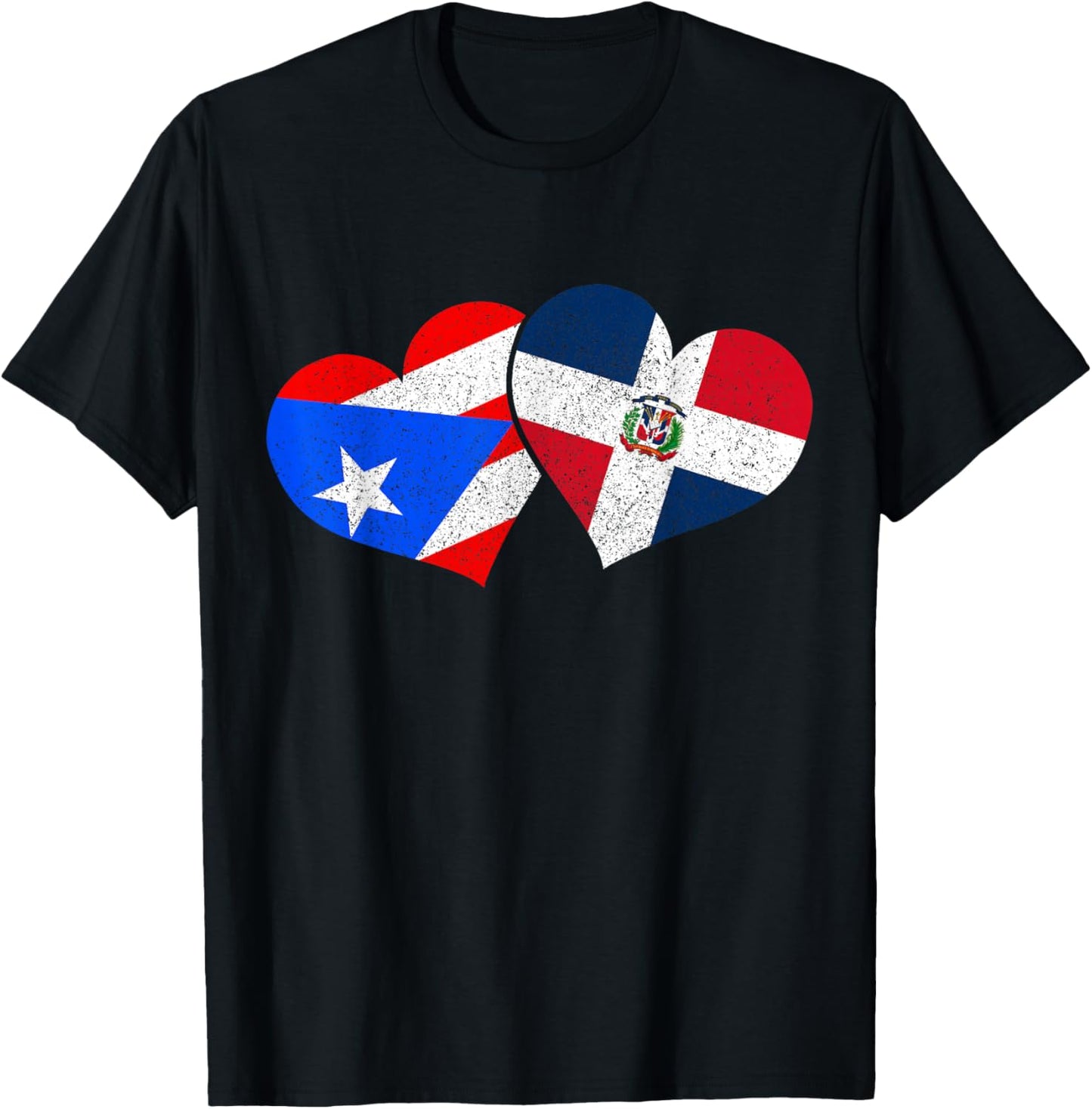 Puerto Rico & Dominican Republic Pride Puerto Rican Flag T-Shirt - T-Shirt | Black