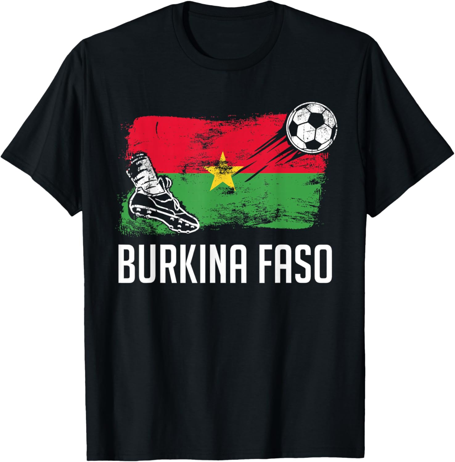 Burkina Faso Flag Jersey Burkinese Soccer Team Burkinese T-Shirt - T-Shirt | Black