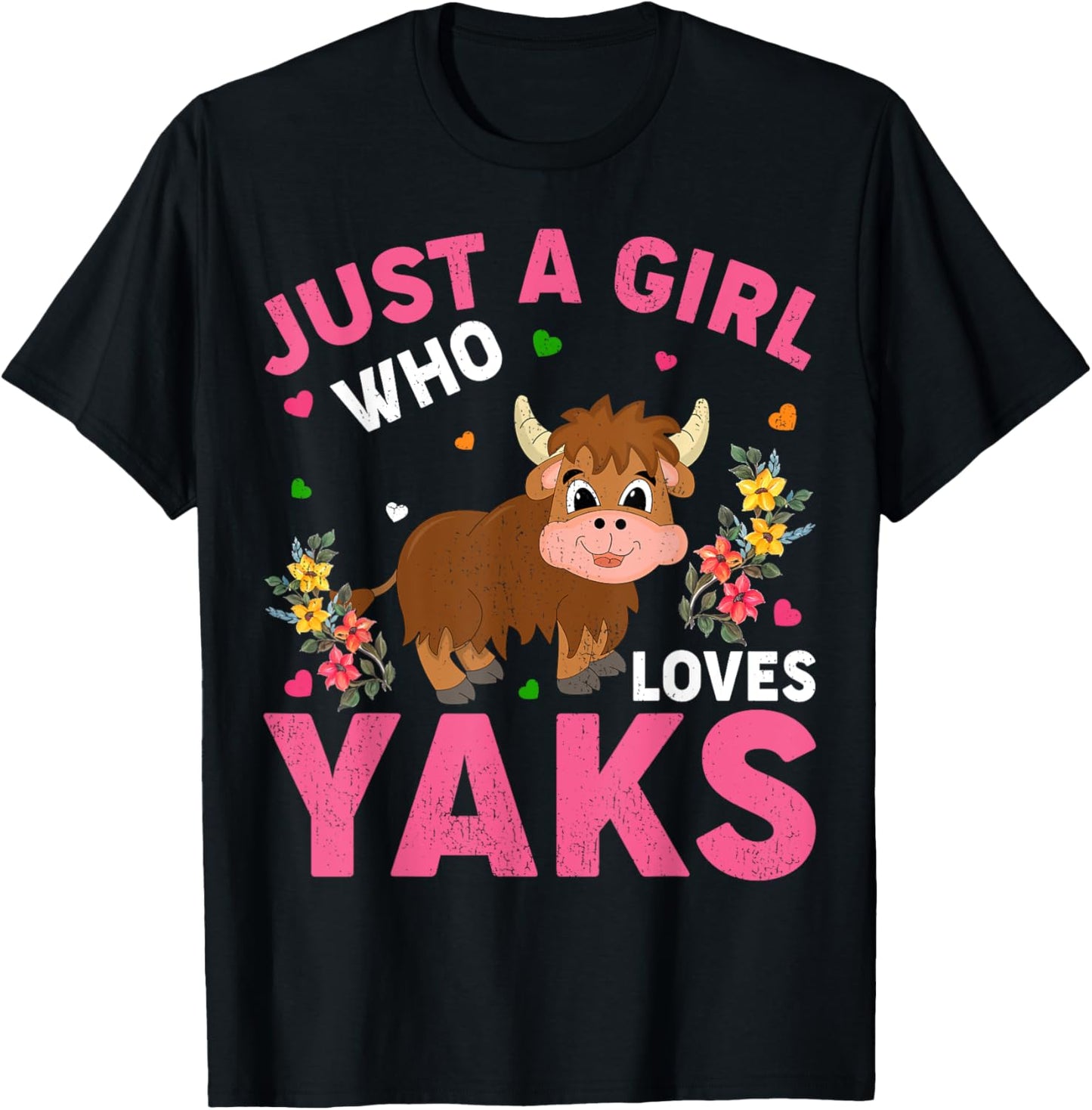 Yak Animal Lover Just A Girl Who Loves Yaks T-Shirt - T-Shirt | Black