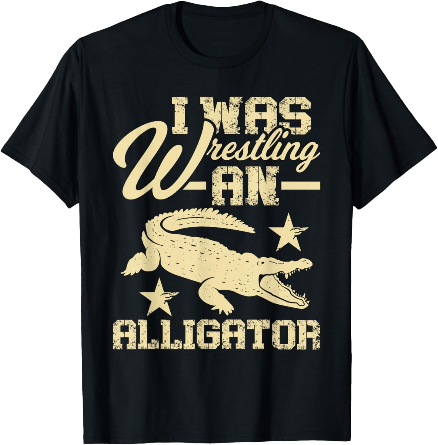 I Was Wrestling An Alligator - Handicap Wheelchair Amputee T-Shirt - T-Shirt | Black