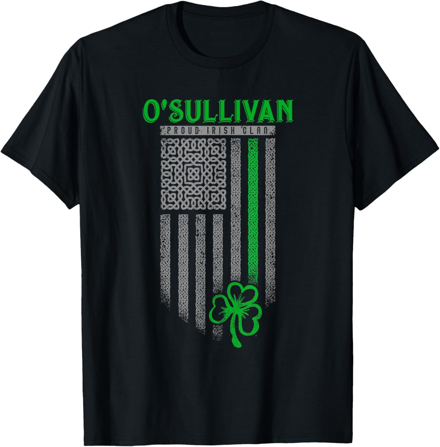O'Sullivan Irish Heritage Shamrock USA Flag - O'Sulli Family Kids Men T-Shirt - T-Shirt | Black