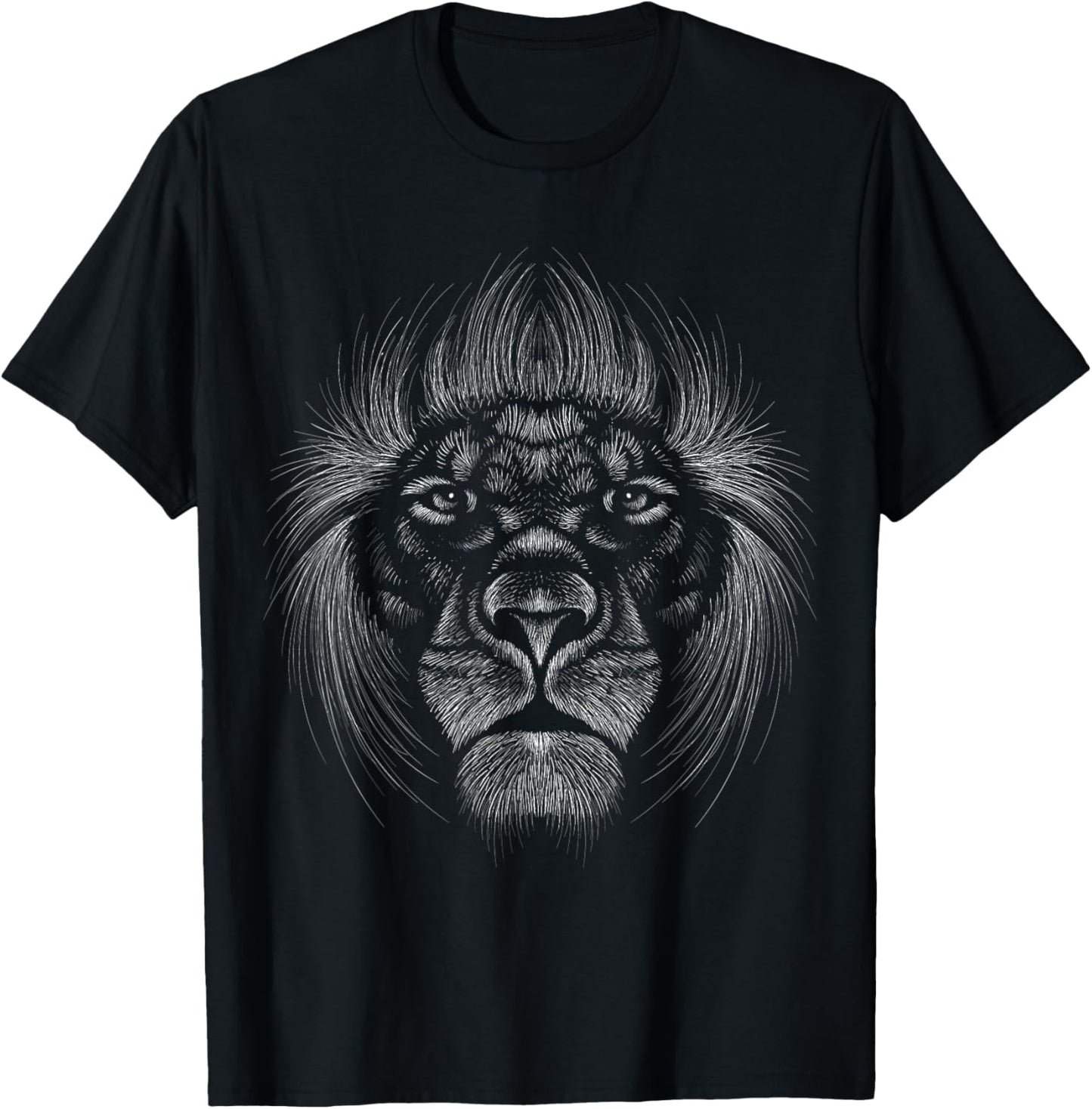 Lion Lover Head Wild Animal black background Theme T-Shirt - T-Shirt | Black