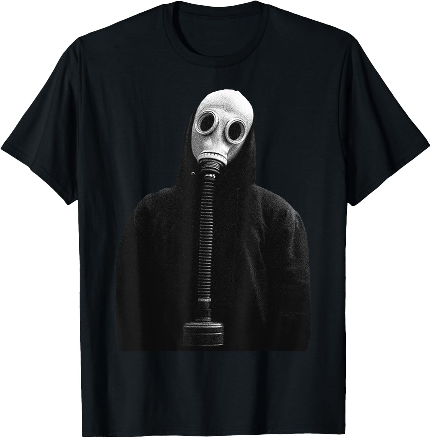 Eagerlys The Man in Black Wearing Gas Mask Vintage T-Shirt - T-Shirt | Black