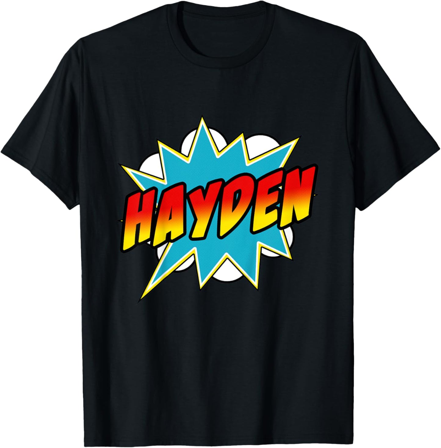 Kids Boys Hayden Comic Book Superhero Name T-Shirt - T-Shirt | Black