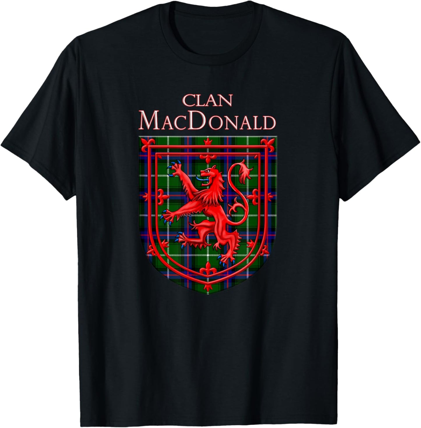MacDonald of the Isles Tartan Scottish Plaid T-Shirt - T-Shirt | Black