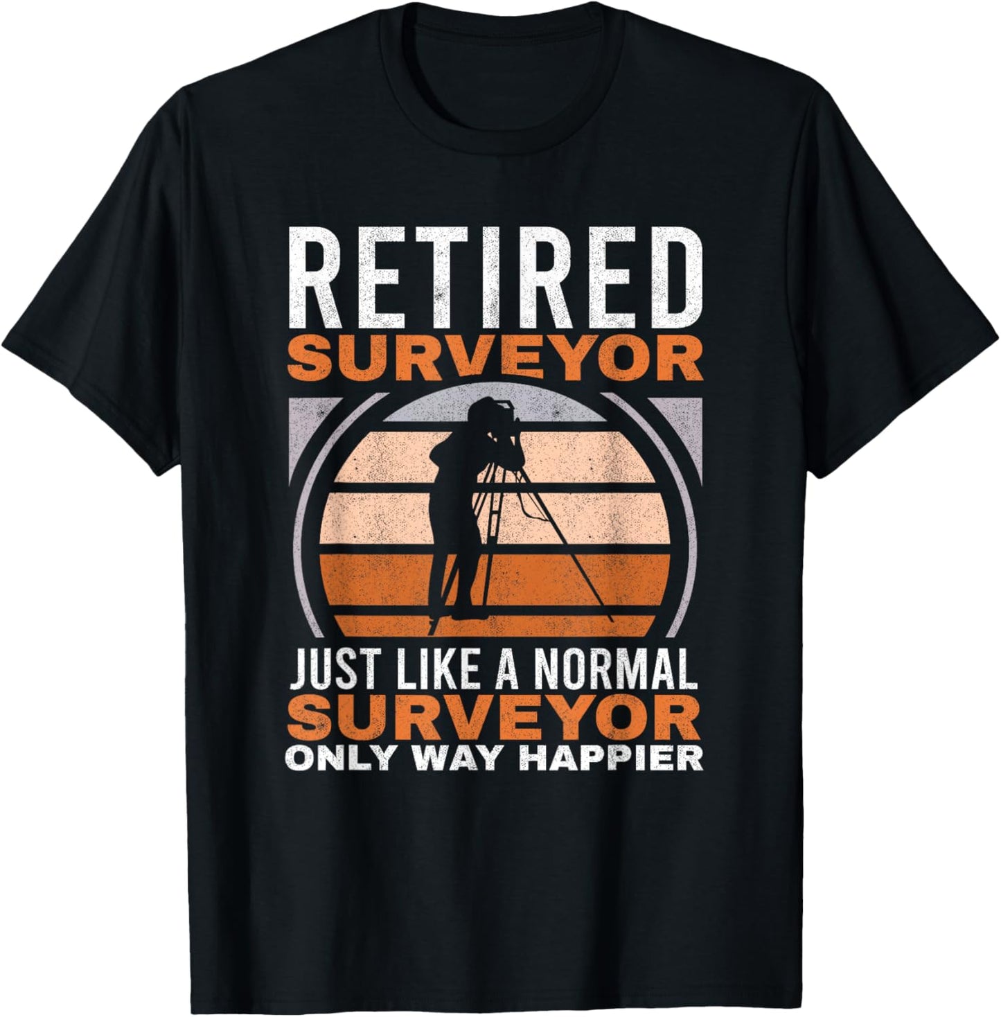 Retired Surveyor Tripod Surveying Grandpa Land Surveyor T-Shirt - T-Shirt | Black
