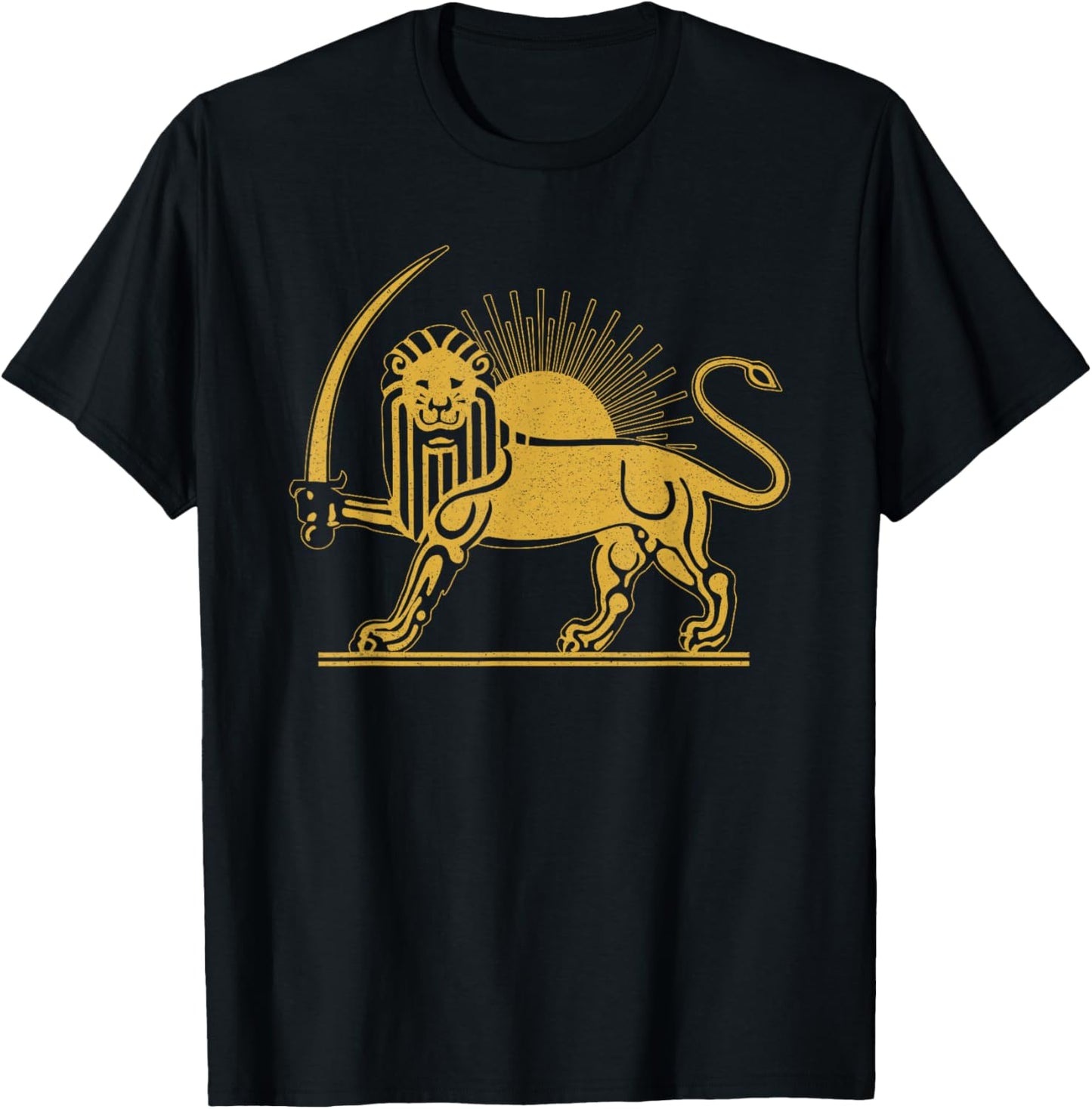 Iran Persis Persia Persian Fars Iranian Lion Sun T-Shirt - T-Shirt | Black