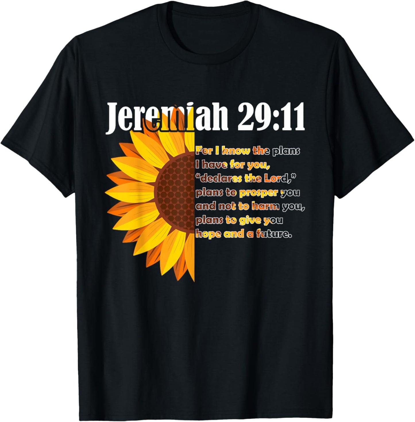 Jeremiah 29:11 Bible Christian Christian T-Shirt - T-Shirt | Black