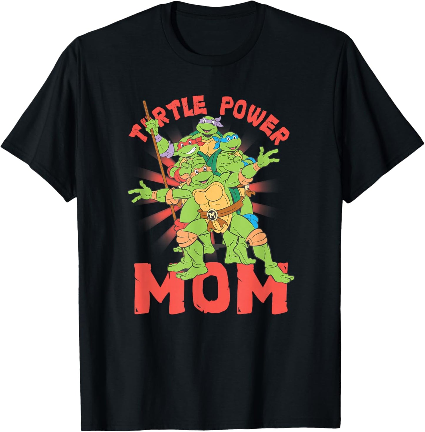 Teenage Mutant Ninja Turtles Mom Turtle Power Poster T-Shirt - T-Shirt | Black