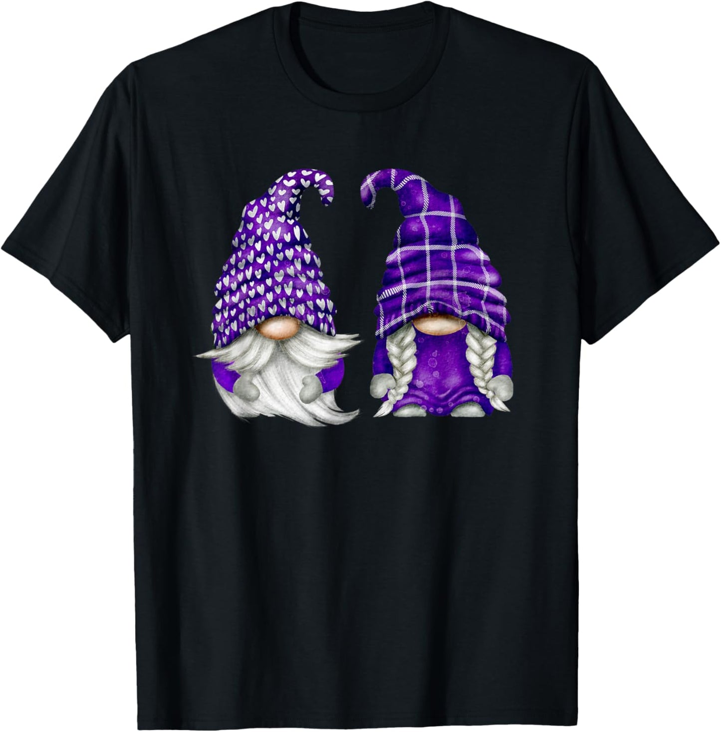 Purple Gnome Spring Aesthetic and Summer Lavender T-Shirt - T-Shirt | Black