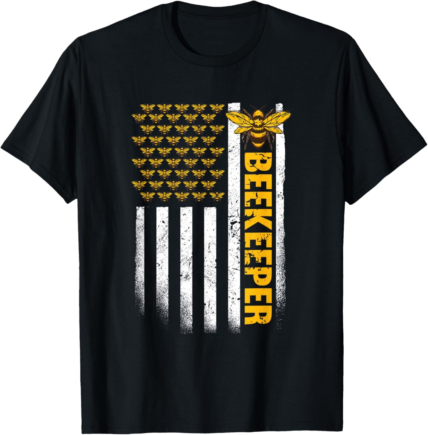 Beekeeper US Flag Beekeeping T-Shirt - T-Shirt | Black